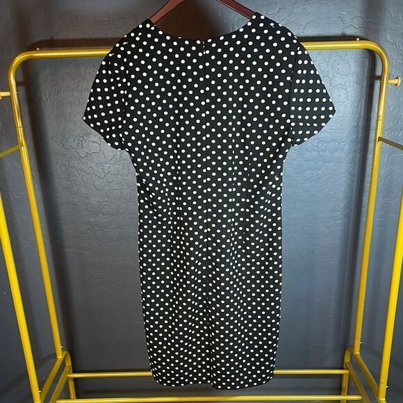 Worthington Black and White Sheath Midi Dress with Crew Neck - Picture 4 of 5
